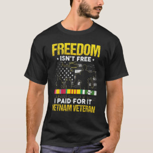 Camiseta Liberdade não é Grátis Eu paguei por ela Veterano 