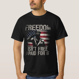 Camiseta Liberdade não é grátis Eu paguei por isso militar