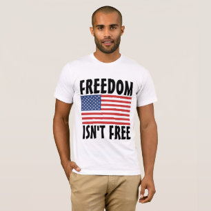 CAMISETA LIBERDADE NÃO É LIVRE 4 DE JULHO T-SHIRTS