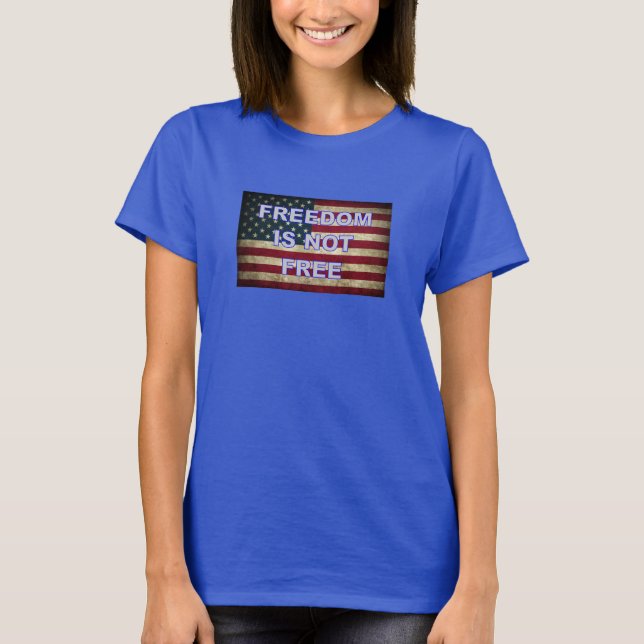 Camiseta Liberdade Não É Livre - Bandeira Americana (Frente)