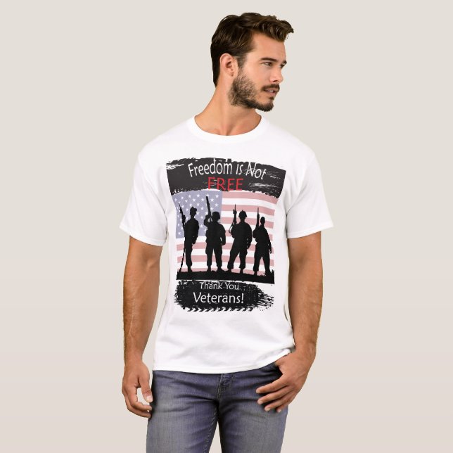 Camiseta Liberdade NÃO é livre, obrigado veteranos (Frente Completa)
