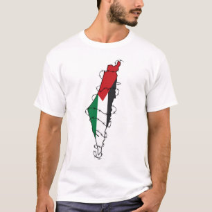 Camiseta Liberdade Palestina Barbed Wire Mapa da Liberdade