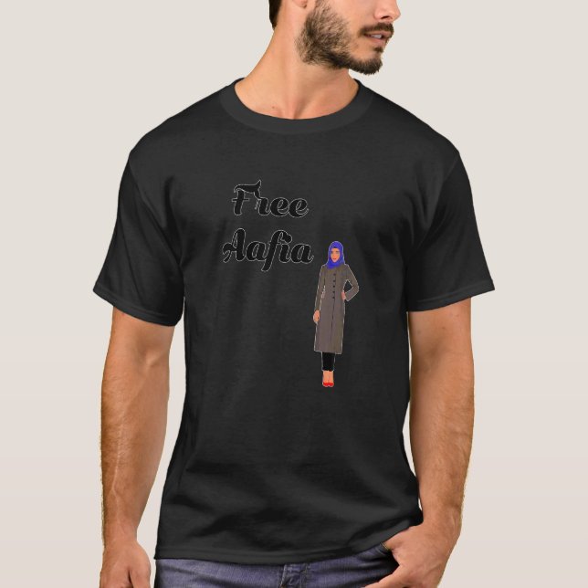 Camiseta Liberdade para a Aafia Protestando os Direitos da  (Frente)