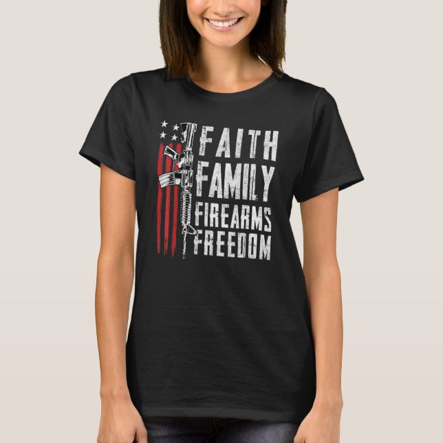 Camiseta Liberdade para a Família Fé - Pro God Guns Usa F (Frente)
