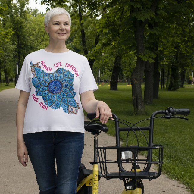 Camiseta Liberdade para a vida das mulheres | Vermelho Mina (Woman Life Freedom | Persian Minakari Red T-Shirt)