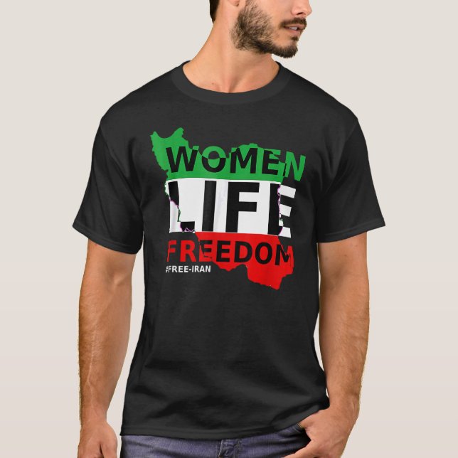 Camiseta Liberdade para as mulheres iranianas com a liberda (Frente)