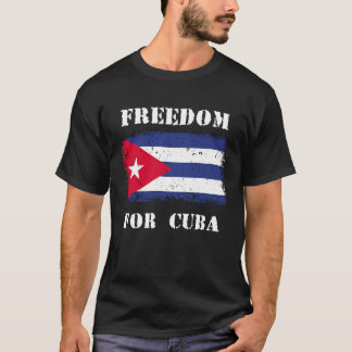 Camiseta Liberdade para Cuba Bandeira Vintage Cuba