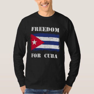 Camiseta Liberdade para Cuba Bandeira Vintage Cuba
