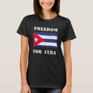 Camiseta Liberdade para Cuba Bandeira Vintage Cuba