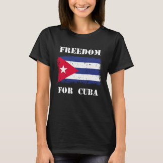 Camiseta Liberdade Para Cuba Vintage Bandeira Cuba