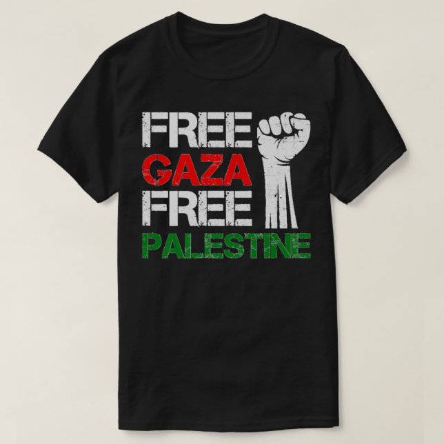Camiseta Liberdade para Gaza Liberdade para a Palestina (Frente do Design)