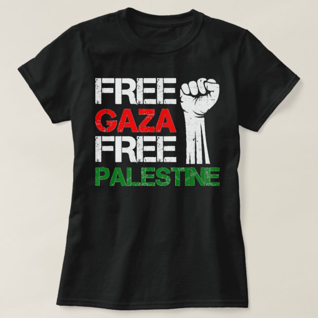 Camiseta Liberdade para Gaza Liberdade para a Palestina (Frente do Design)