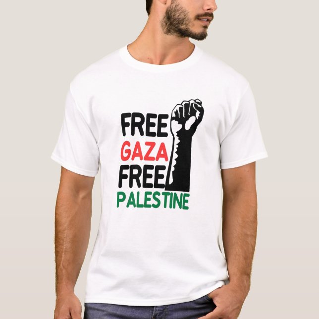 Camiseta Liberdade para Gaza Liberdade para a Palestina, Pr (Frente)