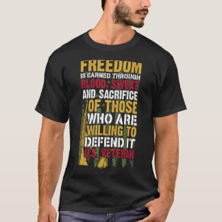 Camiseta Liberdade para os homens através do suor de sangue