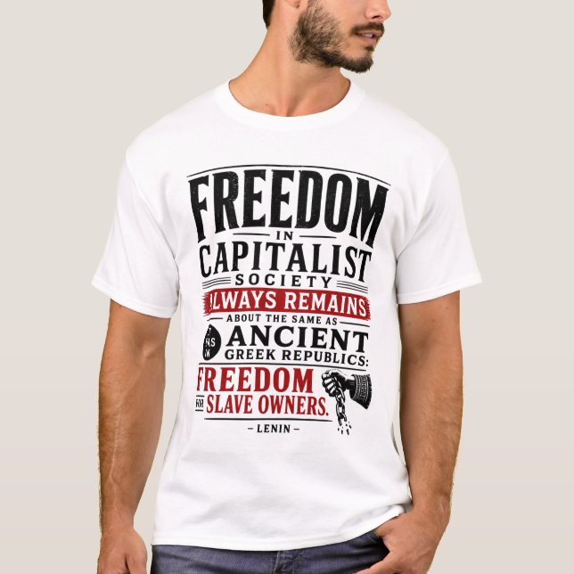 Camiseta Liberdade para Proprietários de Escravos (Frente)
