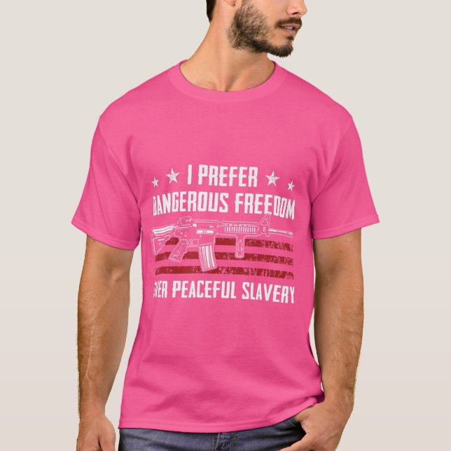Camiseta Liberdade Perigosa Sobre Escravidão Pacífica - Eua (Frente)