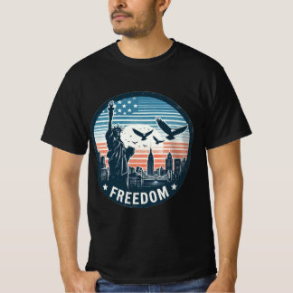Camiseta Liberdade Retroativa: Estátua da Liberdade e da Ág
