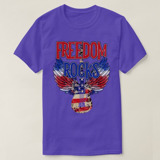 Camiseta liberdade rochas eua 4 de julho (Frente do Design)