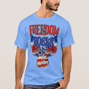 Camiseta liberdade rochas eua 4 de julho