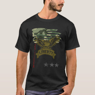 Camiseta Liberdade Sobre o Medo Pro Arma Bandeira EUA 2ª Em
