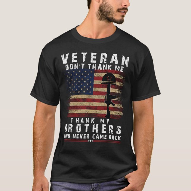 Camiseta Liberdade Veterana não é livre, "Obrigado por você (Frente)