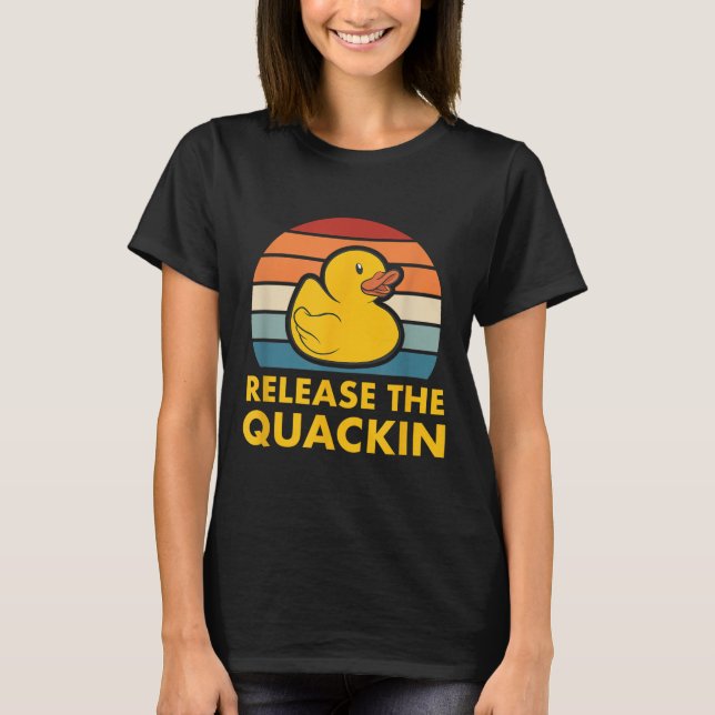 Camiseta Libere A Acc Duck Ducking Da Borracha De Quackin (Frente)