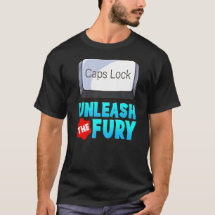 Camiseta Libere O Guerreiro Do Teclado Com Bonés Fury Trava