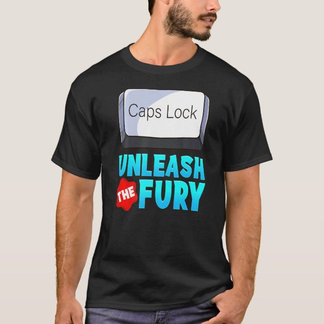 Camiseta Libere O Guerreiro Do Teclado Com Bonés Fury Trava (Frente)