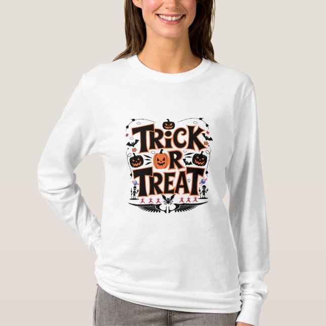 Camiseta Libere o Halloween com o Trick ou Trate a Magia! (Frente)