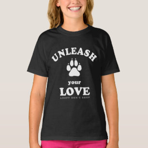 Camiseta Libere seu amor Cota de Adoção de Cães