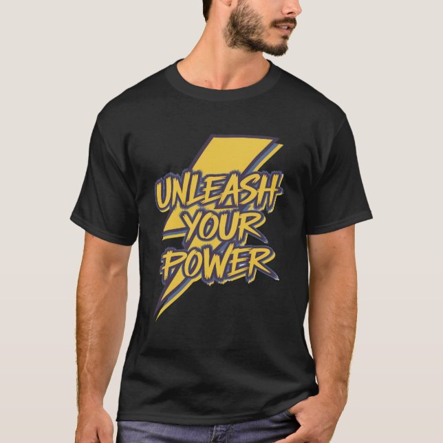 Camiseta Libere seu parafuso de relâmpago motivacional (Frente)