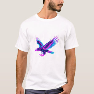 Camiseta Libere Seu Rebelde Interior - Cyberpunk Neon Eagle