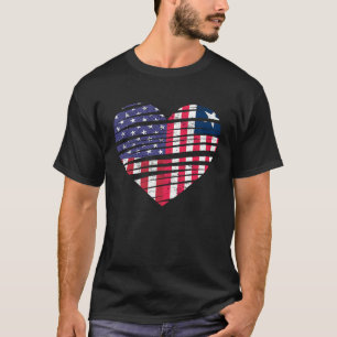 Camiseta Libéria Cultivado Americano Coração EUA Patriot He