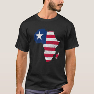 Camiseta Libéria Flag Africa Continente Silhouette Gift par