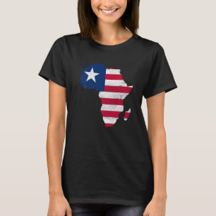 Camiseta Libéria Flag Africa Continente Silhouette Gift par