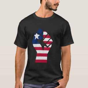 Camiseta Libéria Punho Libéria Bandeira Libéria Orgulho Lib