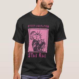Camiseta Libertação Queer do Rock Punk Fique Gay Lésbica LG
