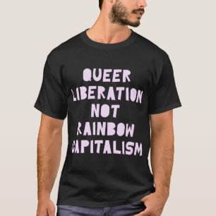 Camiseta Libertação Queer Não Capitalismo Arco-íris retrô