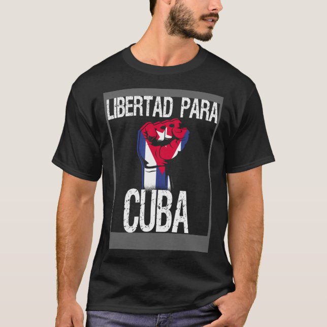 Camiseta Libertad Para Cuba SOS Cuban Pro Freedom Movement (Frente)