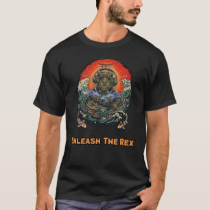 Camiseta Libertar o Rex Poderoso Design de T-Rex Rugindo