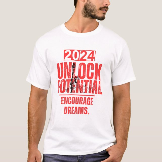 Camiseta Libertar potencial, encorajar sonhos (Frente)