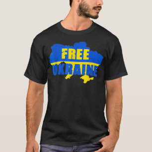 Camiseta Liberte a Ucrânia Bandeira Ucrânia Mapa I Stand Wi