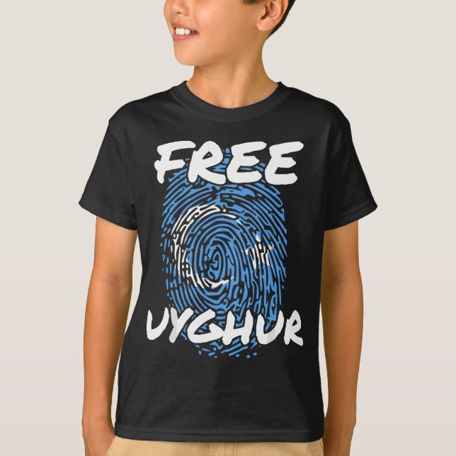 Camiseta Liberte O Sinalizador Uyghur Livre Uyghur Uyghur P (Frente)