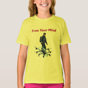 Camiseta Liberte Sua Mente Piloto de Drone Real Futurista I