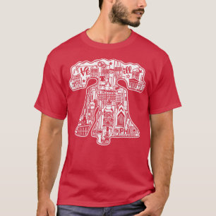 Camiseta Liberty Bell Philly City Skyline Philadelphia Art