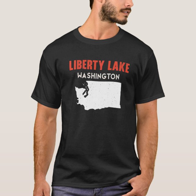 Camiseta Liberty Lake Washington Estado América Viagem W (Frente)