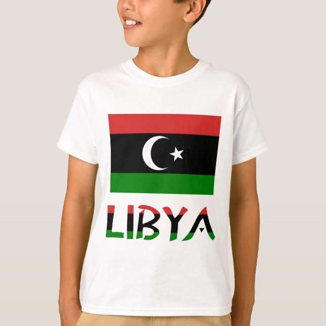 Camiseta Líbia e Bandeira da Líbia (Frente)