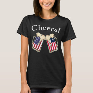 Camiseta Líbio Americano Patriot US Flag Beer Beer Beer Lib