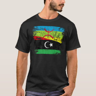 Camiseta Libiyan Roots Half Amazigh Flag Orgulhento Libiyan