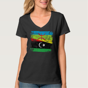 Camiseta Libiyan Roots Half Amazigh Flag Orgulhento Libiyan